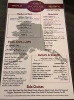 Thorn's Showcase Lounge menu