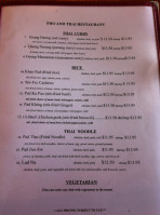 Pho And Thai Restuarant menu