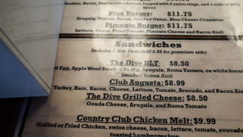 The Dive on Augusta St menu