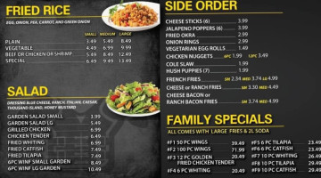 Touch Down Wings menu