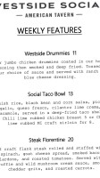 Westside Social menu