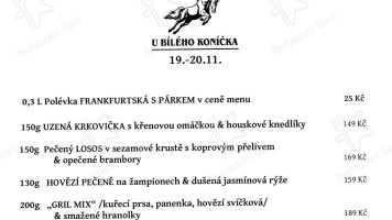 Restaurace U Bílého Koníčka menu