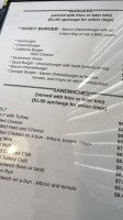 Bjerga's Cafe menu