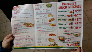 Freddie's Pizza Saint John menu