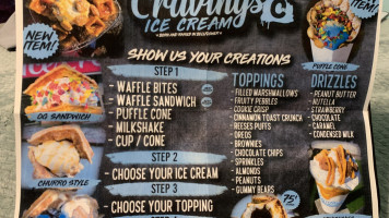 Cravings Ice Cream menu