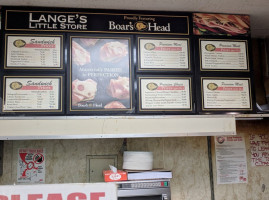 Lange's Little Store menu