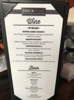 The Brick Bistro Brew menu