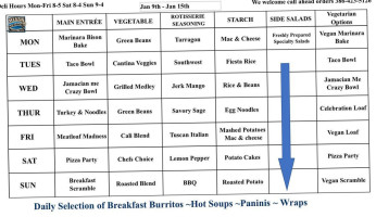 Heath's Natural Foods Inc menu