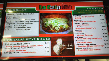 Taqueria La Calpena menu