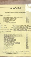 Arum's Deli menu