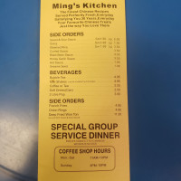 Mings Kitchen menu
