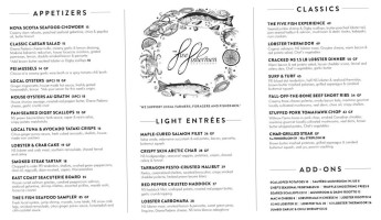 The Five Fishermen menu