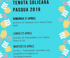 Tenuta Solicara menu