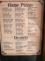 The Library Lounge menu