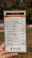 Rock Creek Tap and Grill East menu