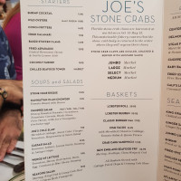 Joe's Stone Crab menu