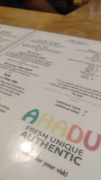 Ahadu Ethiopian menu