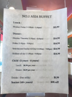 Asia Buffet menu