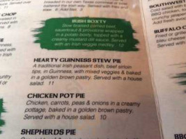 Sean Patricks menu