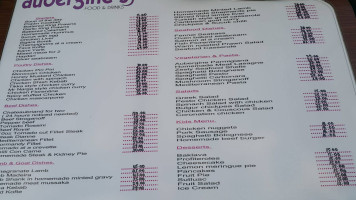 Aubergine's menu