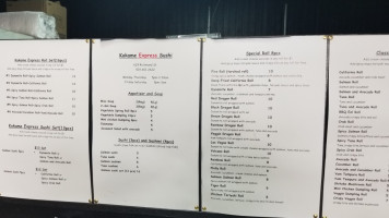 Kokame Express menu