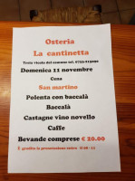 La Cantinetta menu
