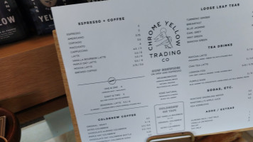 Chrome Yellow Trading Co. menu