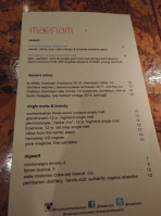 Maenam menu