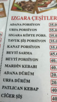 Merkez Lokantası menu