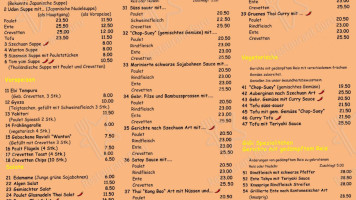 Gigi Sushi Bar Restaurant Take-Away menu