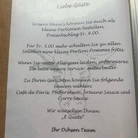 Ochsen menu