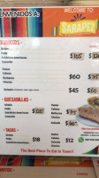 Sarapez menu