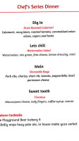 The Chef's Playground Eatery menu