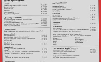 Restaurant Waldheim menu