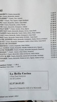 La Bella Cucina menu