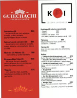 Koi Cocina Japonesa menu