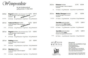 Udo's Heckenwirtschaft menu