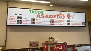 Taco Asadero Shop menu