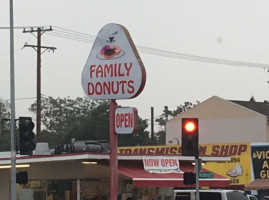 Family Donuts outside