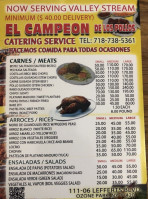 El Campeon De Los Pollos menu