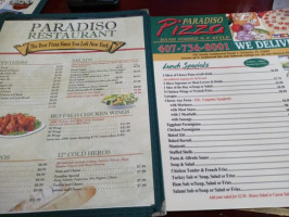 Pizza Paradiso menu