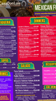 Casa Don Luis Tex-mex menu