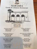 Albasha Greek Lebanese Cafe -slidell menu