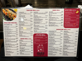 A18 Sushi menu