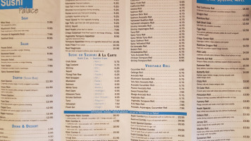 Sushi Palace menu