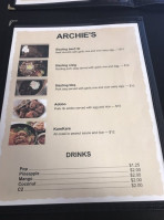 Archie's menu