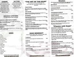 Syrup-cherry Creek menu