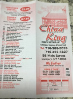 China King menu