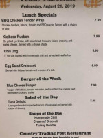 Country Trading Post & Restaurant menu