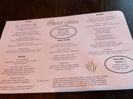 Sweet Grass menu